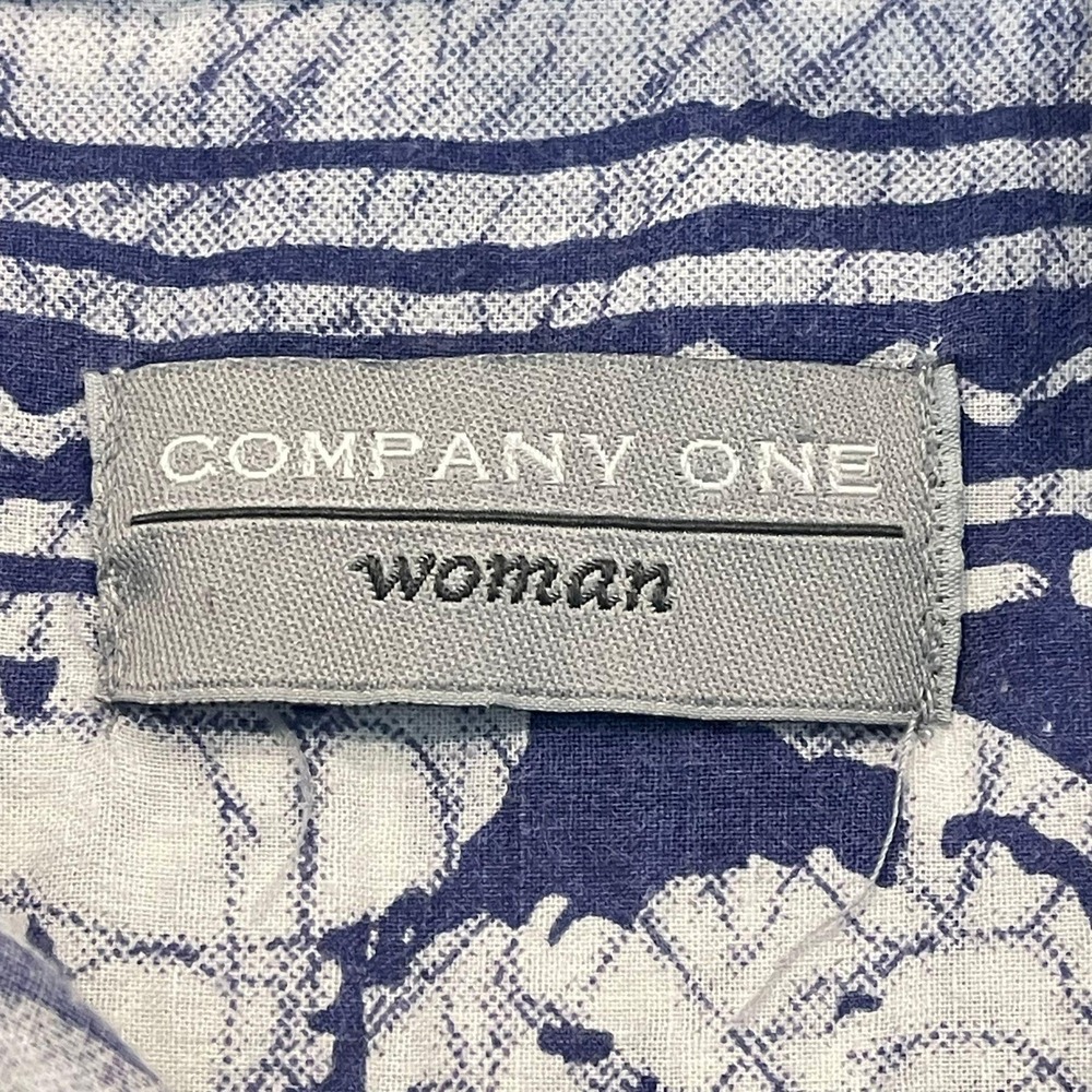 Women's Blue & White Printed Button-Down Shirt - Relaxed Collared Top - Picture 3 of 8